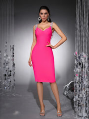 Crystal Strap Bodycon Midi Dress