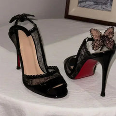 Lace Butterfly Stiletto Heels