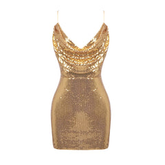 Gold Sequin Cami Mini Dress