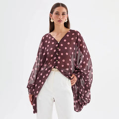 Polka dot V-neck top