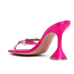 Floral Embellished Square Toe Heels