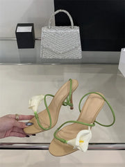 Transparent Flower Stiletto Heels
