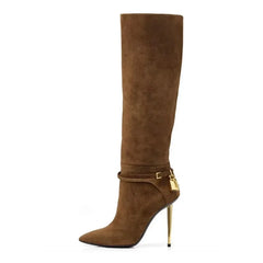 Pointed Toe High Heel Boots