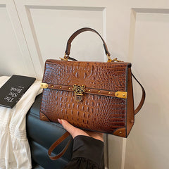 Crocodile Embossed Pu Leather Crossbody Bag