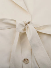 Lapel Double Breasted Belted Jacket