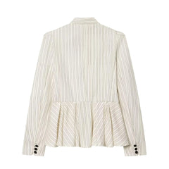 Striped Peplum Blazer Jacket
