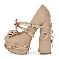 Platform Bow Mary Jane Heels
