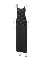 Spaghetti Strap Polka Dot Maxi Dress