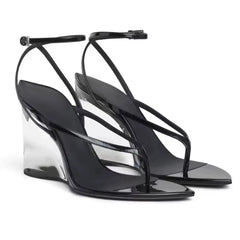 Transparent Wedge Flip Flop Sandals
