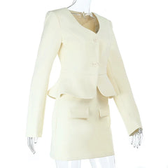 Apricot suit on a white background