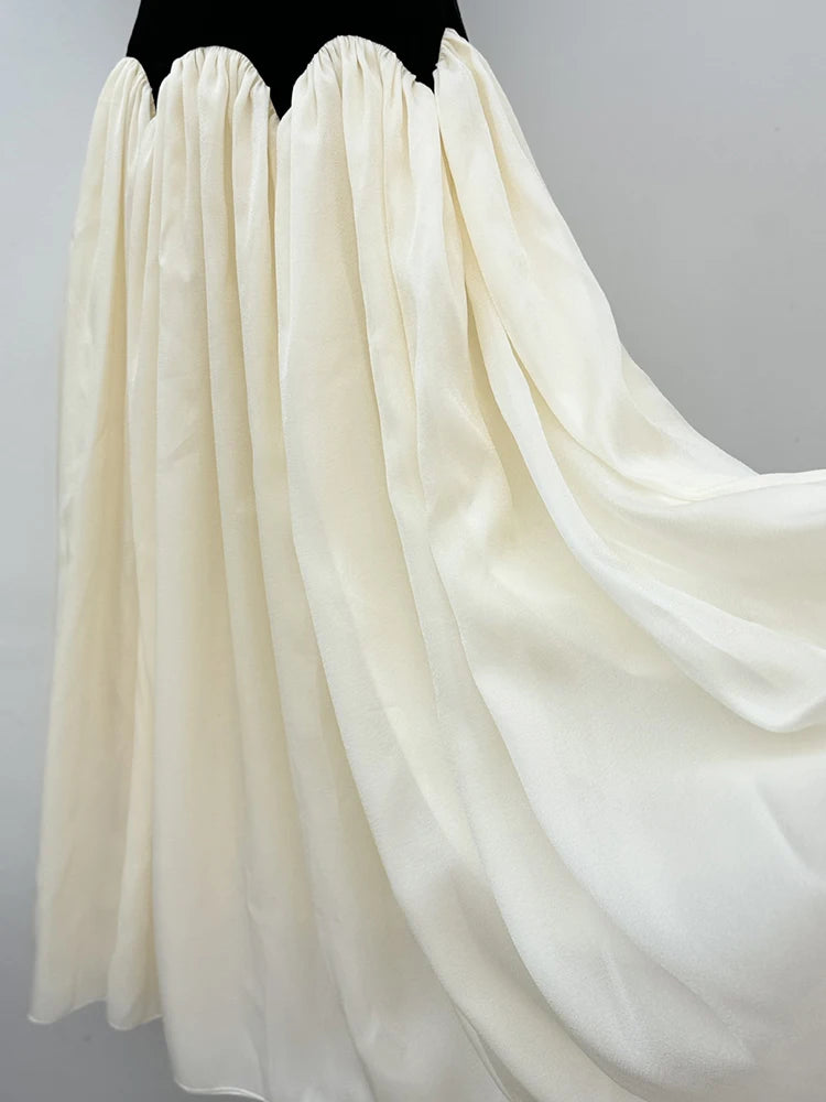 White chiffon skirt on a plain background