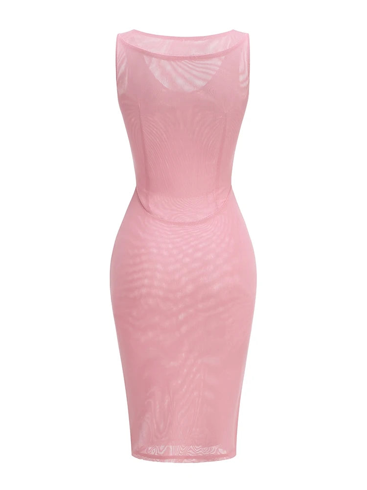 Pink dress on a white background