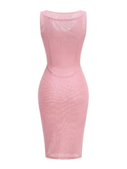 Pink dress on a white background