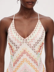 Rainbow Chevron Knit Maxi Dress