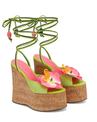 Lace Up Wedge Sandals