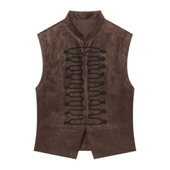 Decorative knot button vest top front view