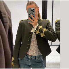 Embroidered Military Inspired Jacket