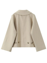 Checked Cropped Lapel Jacket
