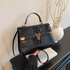 Crocodile Embossed Pu Leather Crossbody Bag