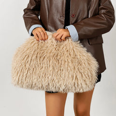 Fluffy Textured Clutch Bag