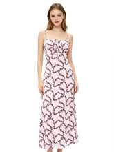 Square neck tie-front sleeveless ankle-length A-line dress on model