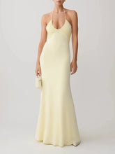 Halter neck ruched maxi dress