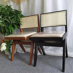 Rattan Solid Wood Triangle Stick Chair