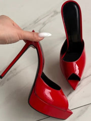 Platform Stiletto Open-Toe Mules