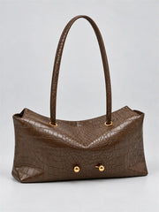 Crocodile Embossed Shoulder Bag