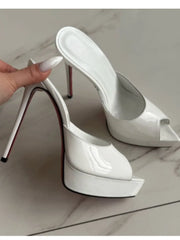 Platform Stiletto Open-Toe Mules