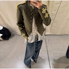 Embroidered Military Inspired Jacket