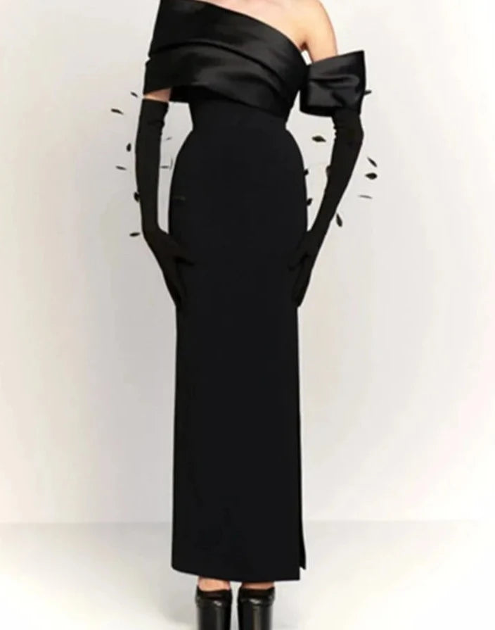 Women's Diagonal Collar Split Solid Color Open Back Maxi Dress