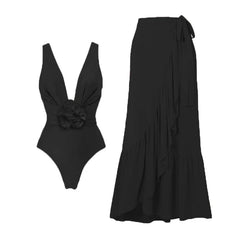 Monochrome Print Swimwear Set
