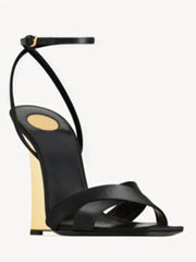Wedge Gold Heel Ankle Strap Sandal