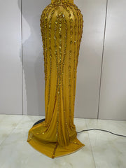 Sequin Strapless Embellished Maxi Dress