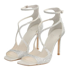 Rhinestone Ankle Strap Stilettos