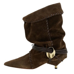 Pointed Toe Wrinkled Ankle Boots