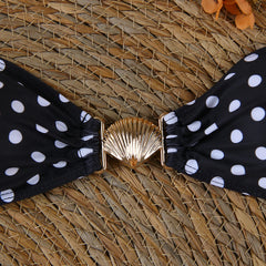 Polka Dot Bikini and Maxi Skirt Swimwear Set