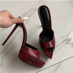 Platform Stiletto Open-Toe Mules