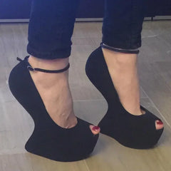 Sculpted Wedge Heel Pumps