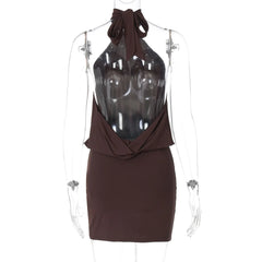Brown dress on a transparent mannequin
