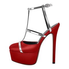 Platform T Strap Stiletto Sandals