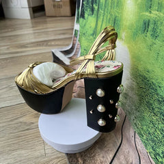 Embellished Platform Stiletto Heels