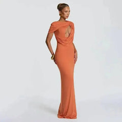 One-Shoulder Cutout Maxi Dress