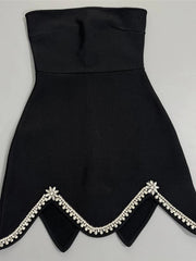 Strapless Diamond Trim Top and Maxi Skirt Set