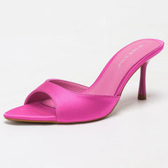 Satin Pointed Toe Stiletto Mules
