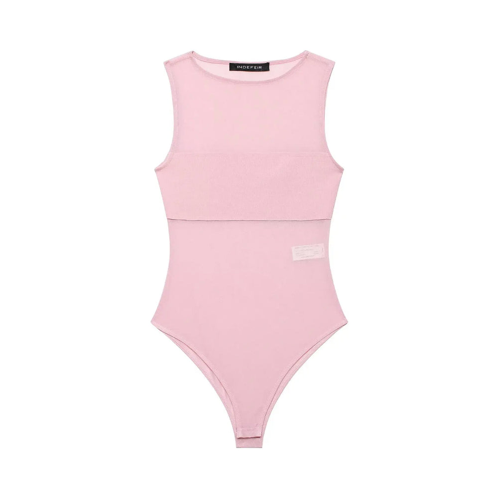 Pink swimsuit on a white background