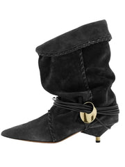 Pointed Toe Wrinkled Ankle Boots