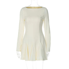 White dress on a mannequin against a white background