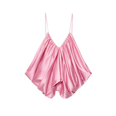 Pink satin camisole
